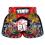 TUFF Sport MRS204 Retro Style Red Chinese Dragon And Tiger Muay Thai Shorts
