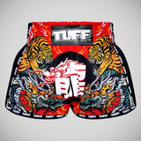 TUFF Sport MRS204 Retro Style Red Chinese Dragon And Tiger Muay Thai Shorts