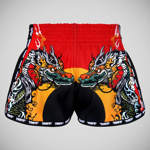 TUFF Sport MRS204 Retro Style Red Chinese Dragon And Tiger Muay Thai Shorts