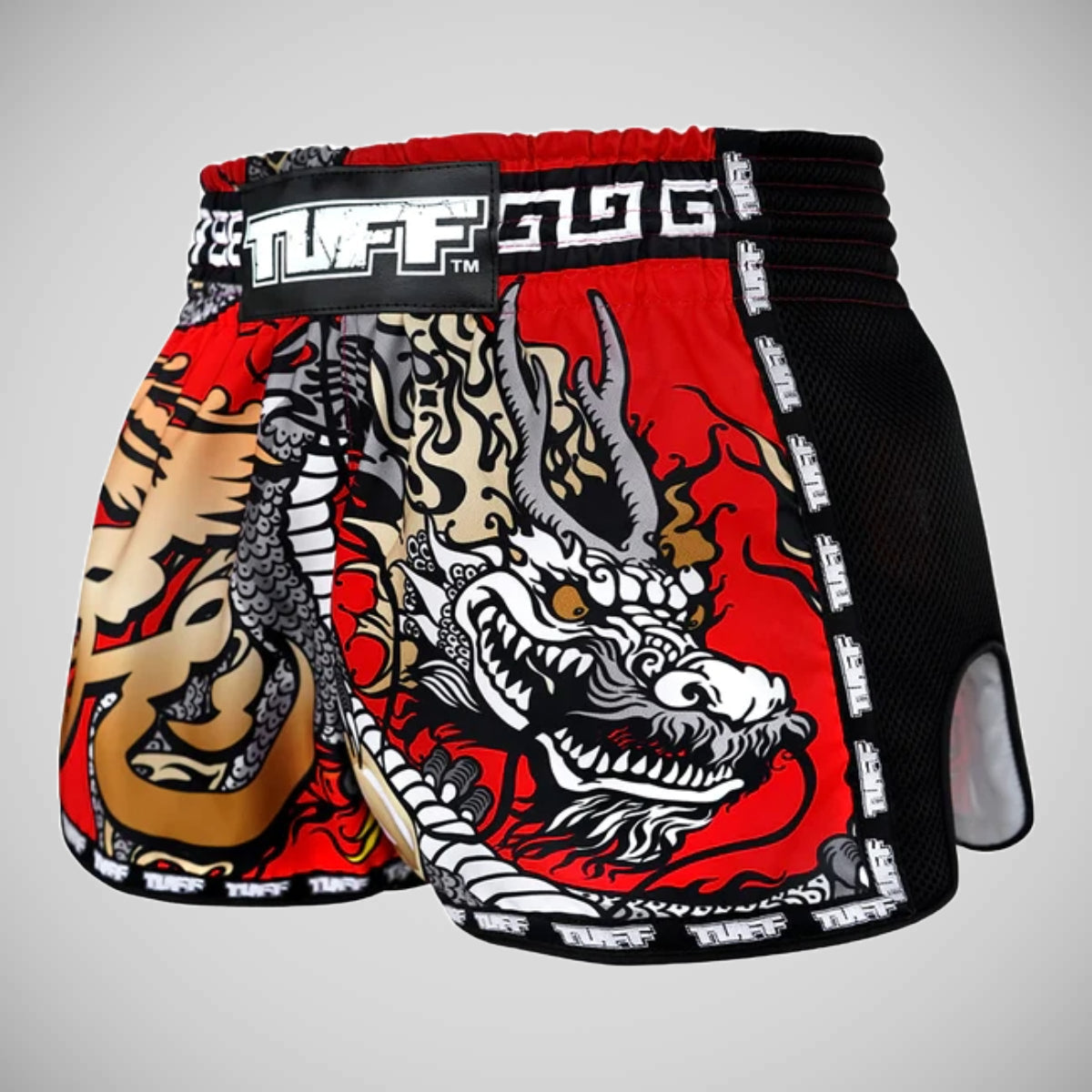 Tuff Sport MRS205 Retro -Stil Red Chinese Dragon Muay Thai Shorts