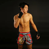 Tuff Sport MRS205 Retro -Stil Red Chinese Dragon Muay Thai Shorts