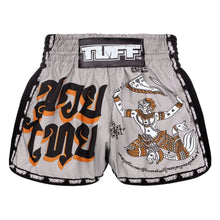 TUFF Sport MRS206 Retro Style Grey Hanuman Yantra with War Flag Muay Thai Shorts