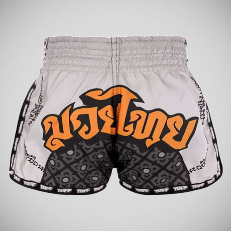 Tuff Sport MRS206 Retro -Stil grauer Hanuman Yantra mit Kriegsflagge Muay Thai Shorts
