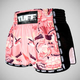 Tuff Sport MRS302 Retro -Stil rosa Vögel mit Rosesa Muay Thai Shorts