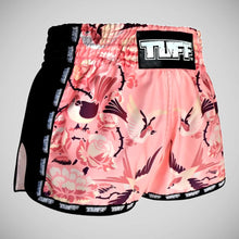 TUFF Sport MRS302 Retro Style Pink Birds with Rosesa Muay Thai Shorts
