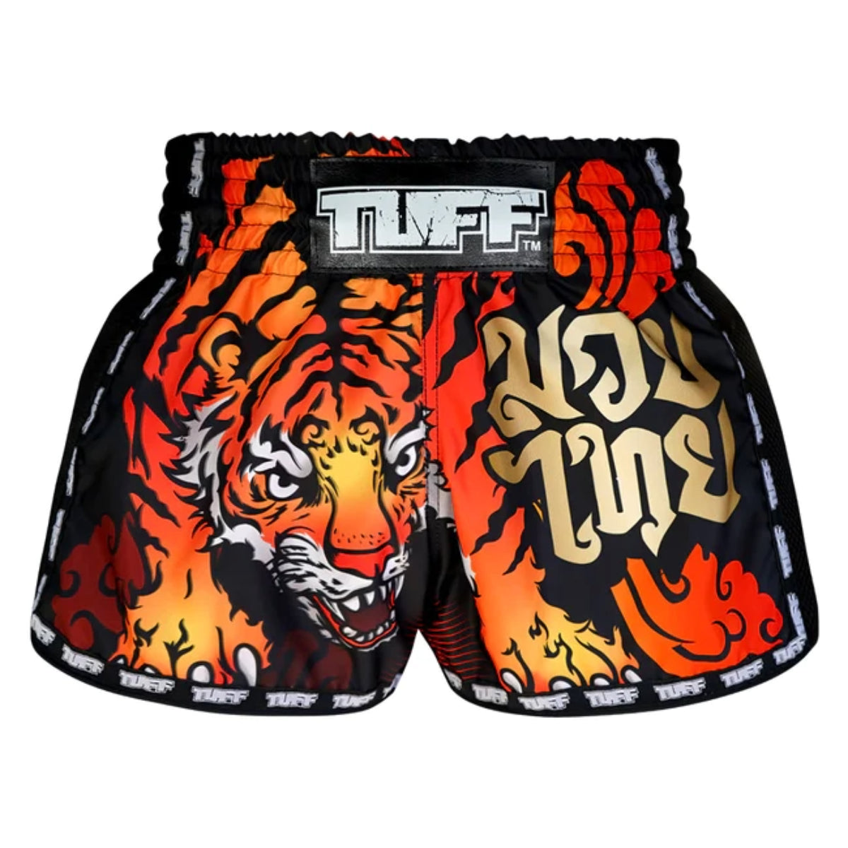 Tuff Sport Mrs303レトロスタイルBlack CruelTiger Muay Thai Shorts