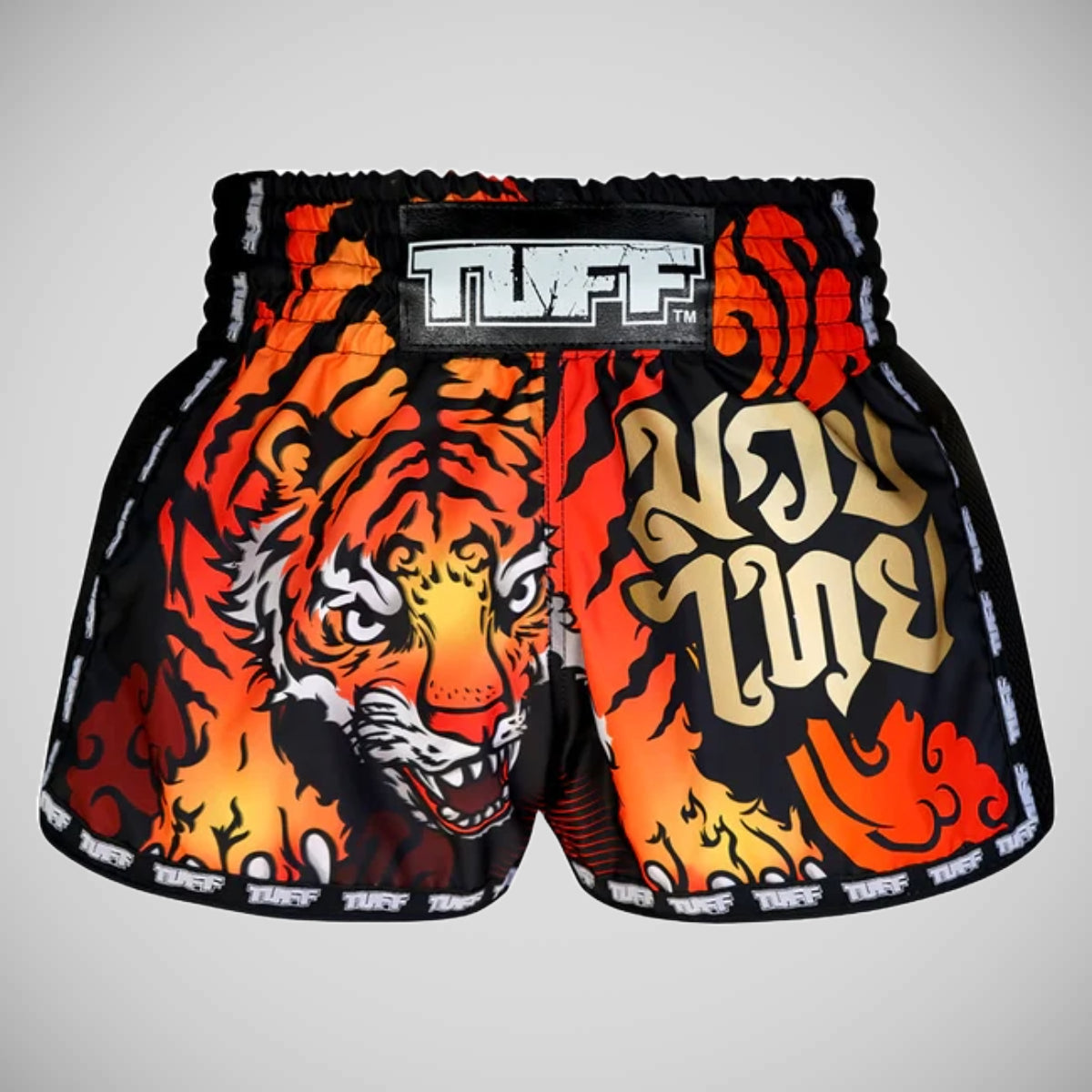Tuff Sport Mrs303レトロスタイルBlack CruelTiger Muay Thai Shorts