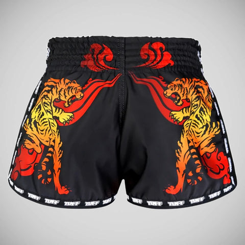 TUFF Sport MRS303 Retro Style Black Cruel Tiger Muay Thai Shorts