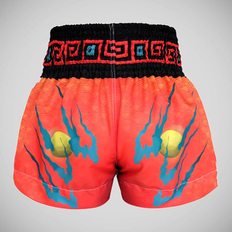 Tuff Sport MS622 Weiß mit blauem Drachen Muay Thai Shorts