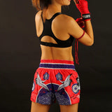 Tuff Sport MS639 Red Japanische Kranvögel Muay Thai Shorts