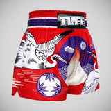 TUFF Sport MS639 Red Japanese Drawing Crane Birds Muay Thai Shorts   