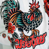 TUFF Sport MS677 Origin of Thai Rooster Muay Thai Shorts White