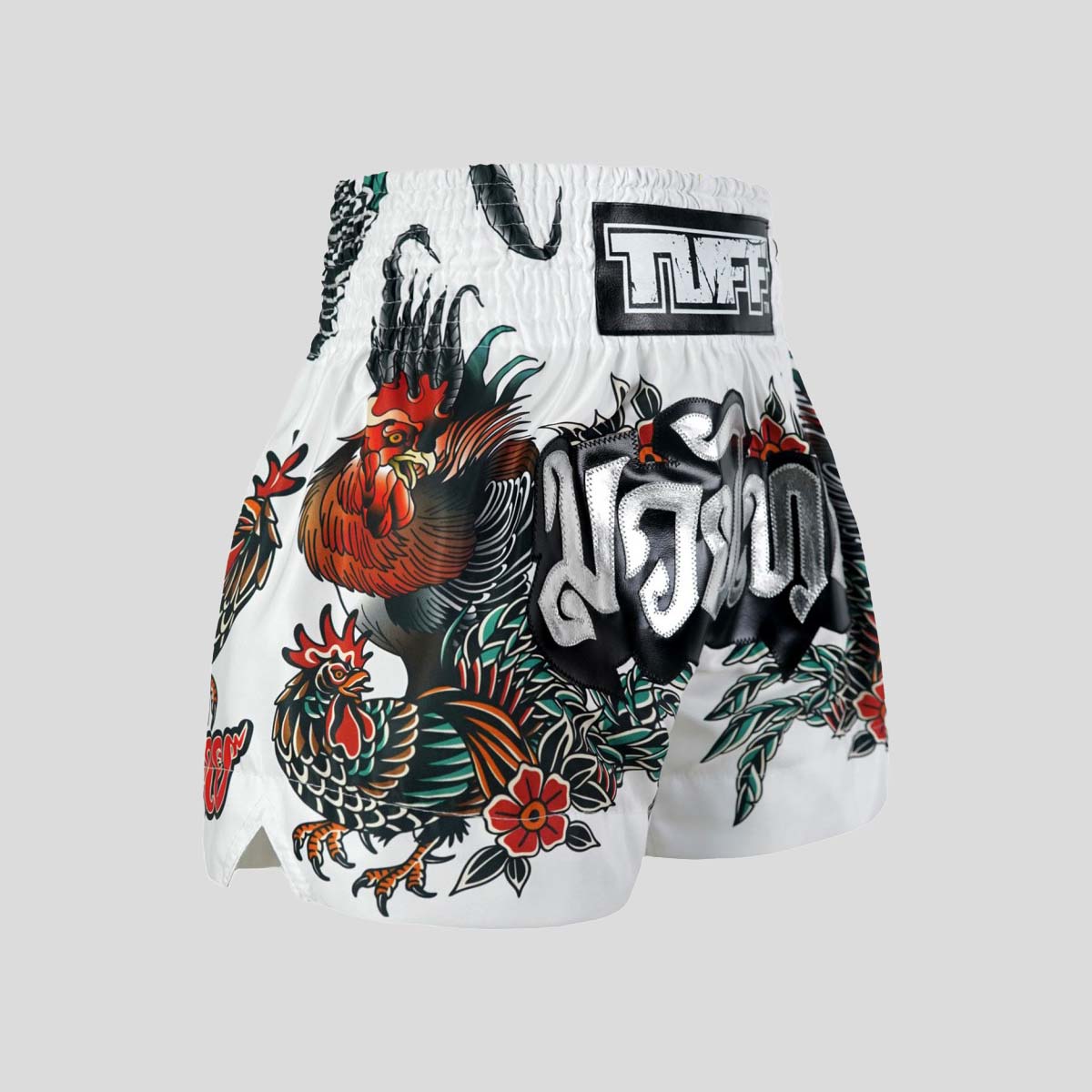 TUFF Sport MS677 Origin of Thai Rooster Muay Thai Shorts White