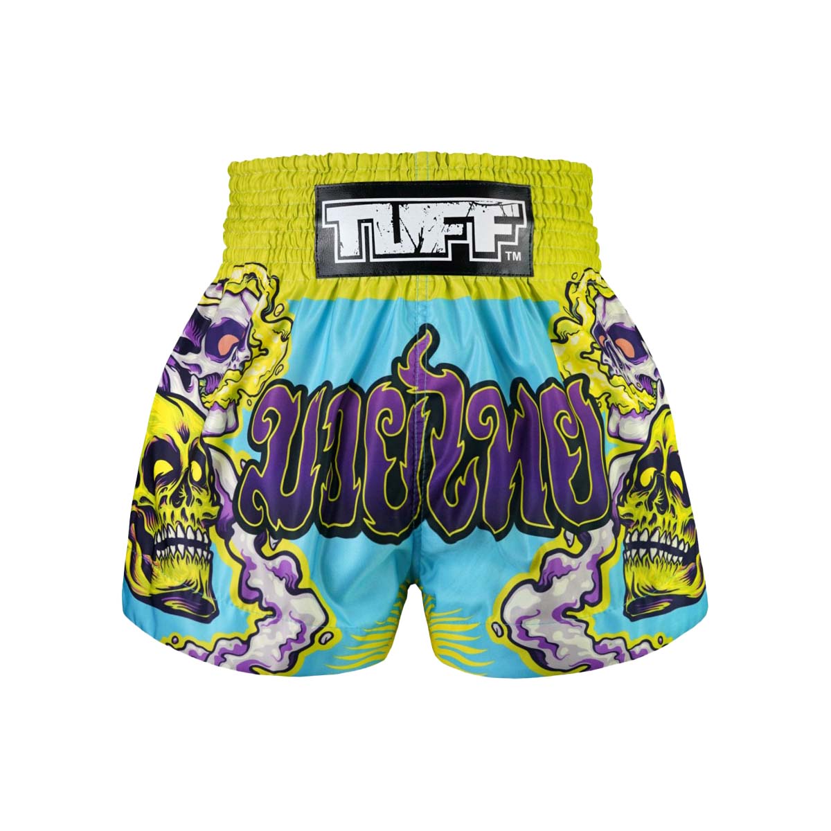 Tuff Sport MS682 Trippy Skull Muay Thai Shorts Blau/Grün
