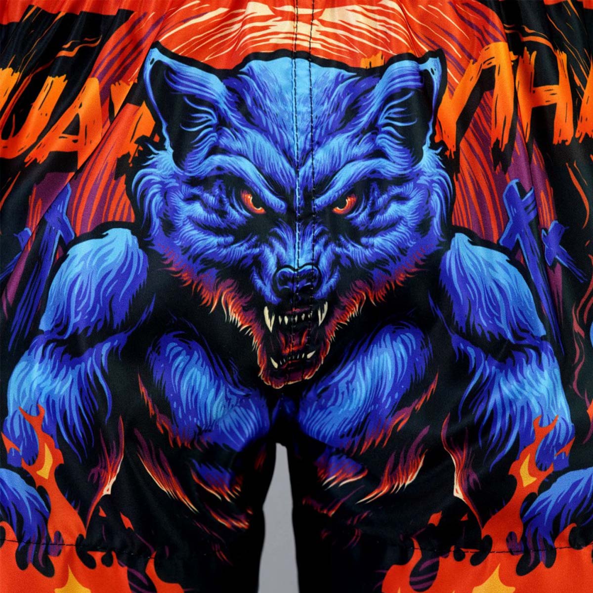 Tuff Sport MS683 Midnight Werwolf Muay Thai Shorts Schwarz/Orange