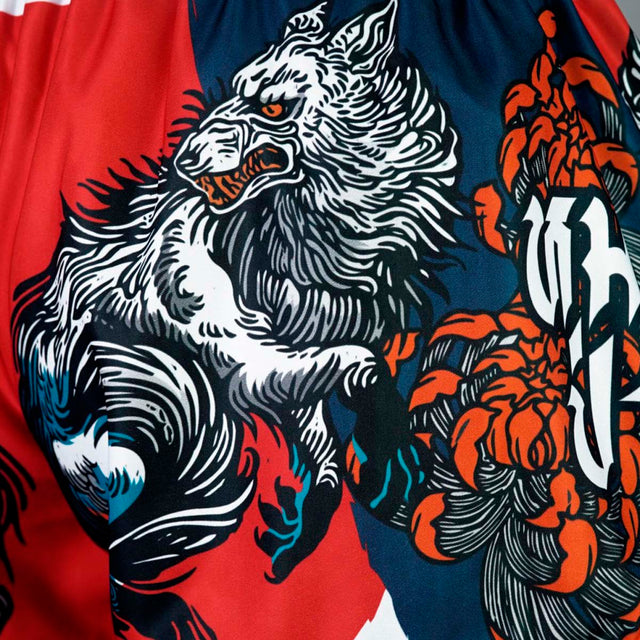 TUFF Sport MS684 Wolfpack Muay Thai Shorts Red/White