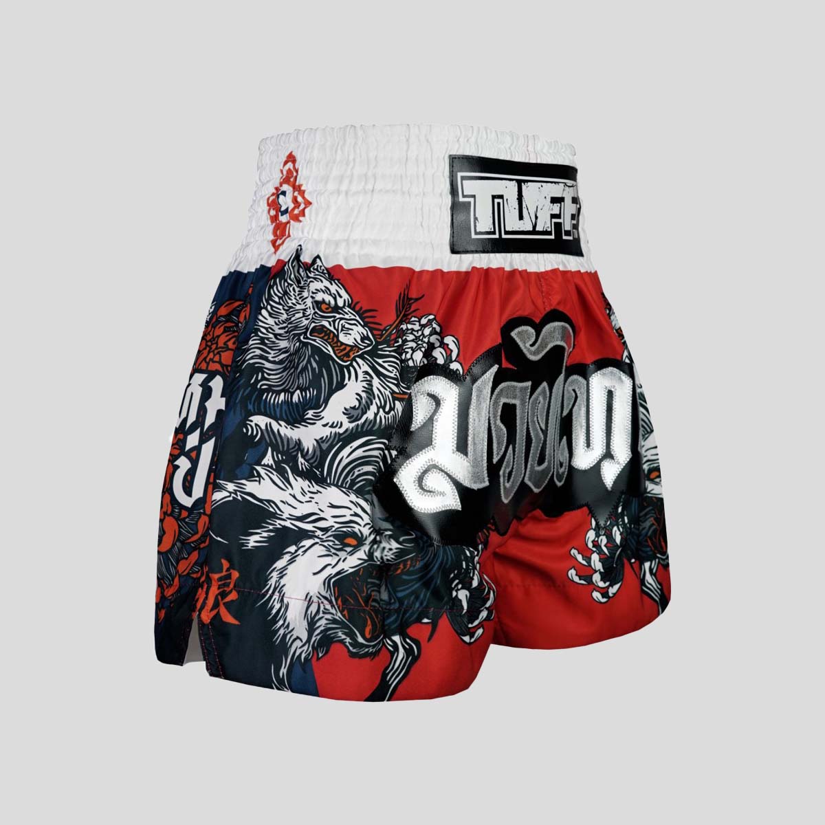 TUFF Sport MS684 Wolfpack Muay Thai Shorts Red/White