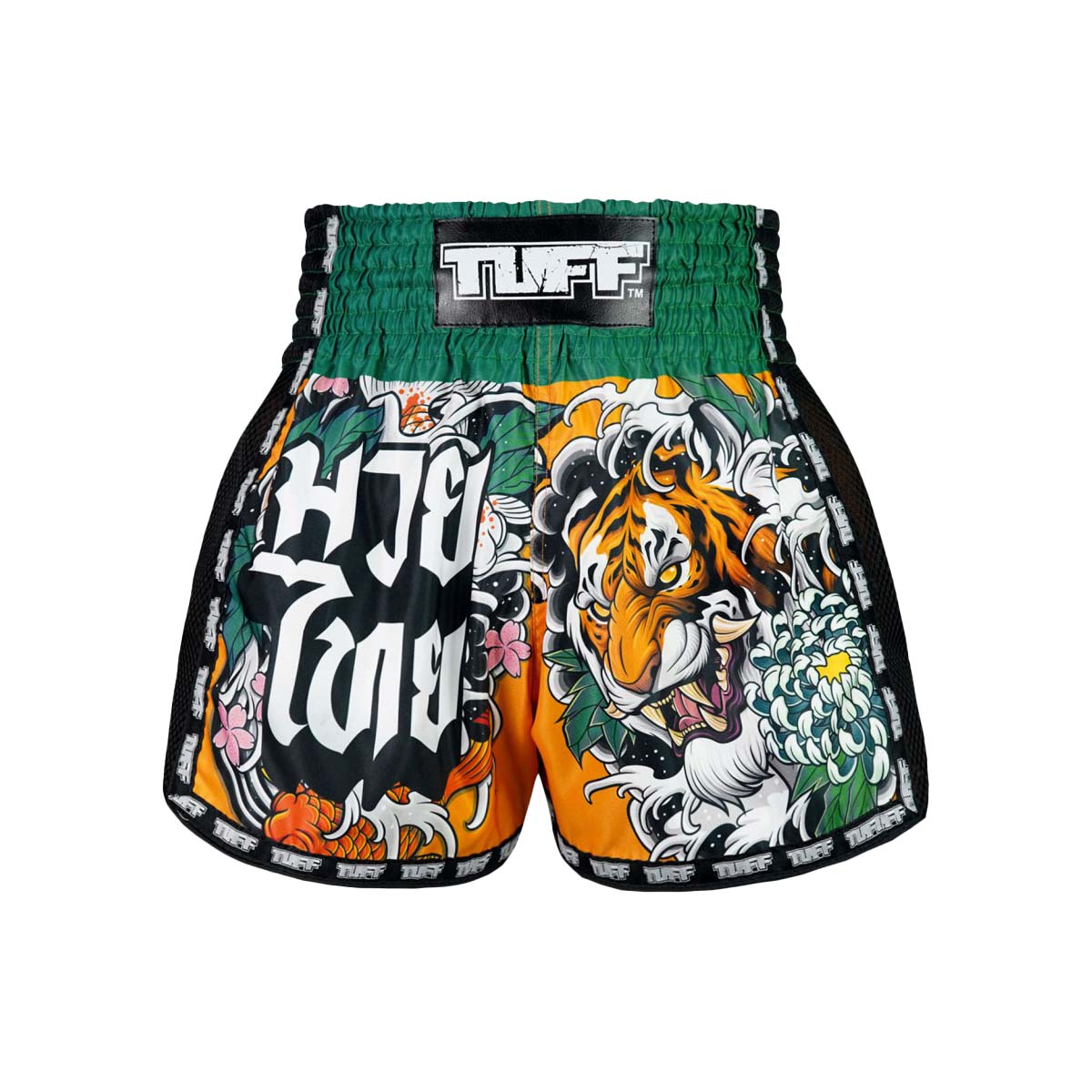 TUFF Sport MSC105 Tora Mori to Kingyo Muay Thai Shorts Green