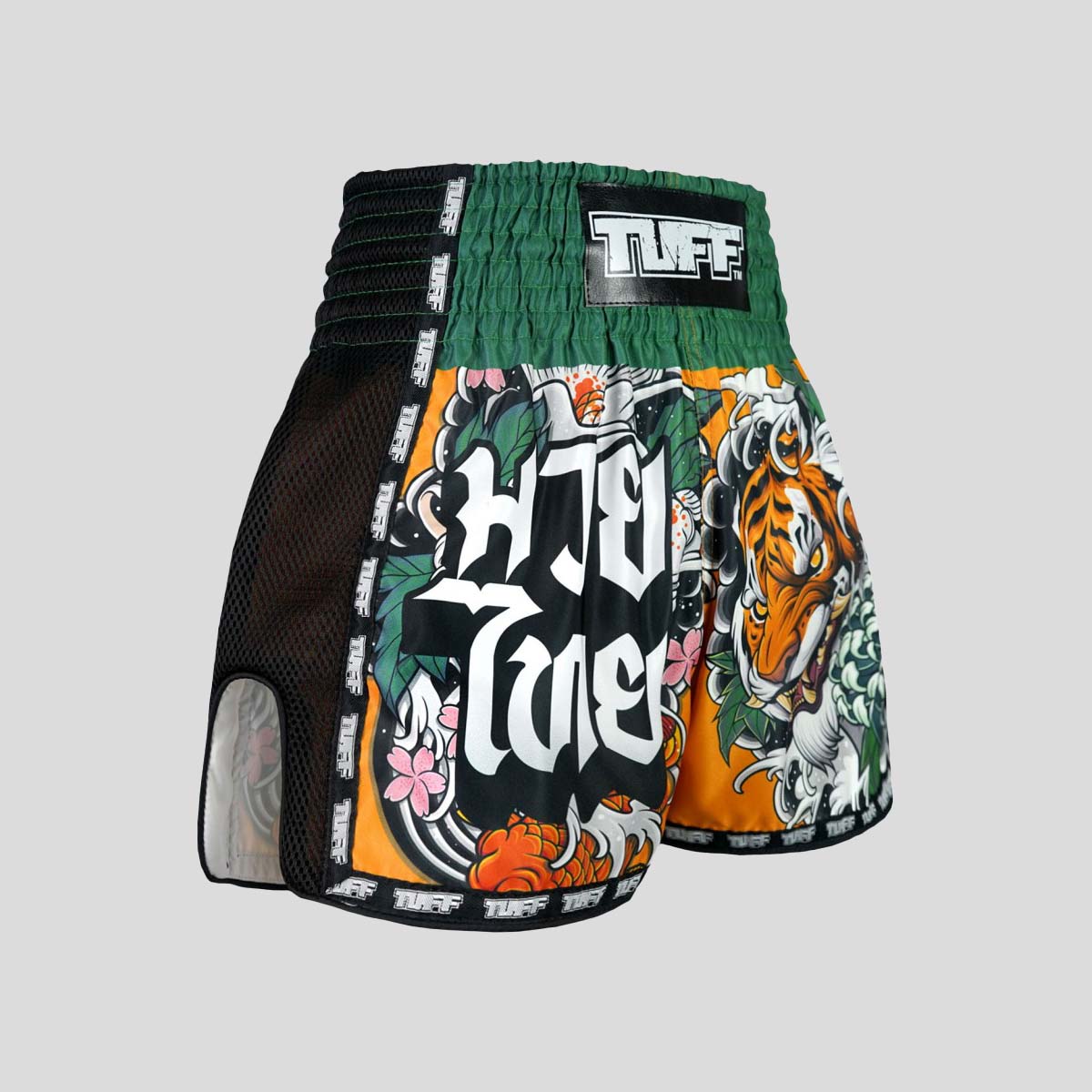 TUFF Sport MSC105 Tora Mori to Kingyo Muay Thai Shorts Green
