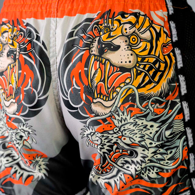 TUFF Sport MSC106 The Japanese Yin-Yang Muay Thai Shorts Orange
