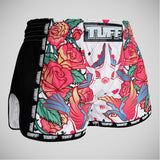 Tuff Sport Mrs302 Retro Style White Roses s ptáky Muay Thai šortky