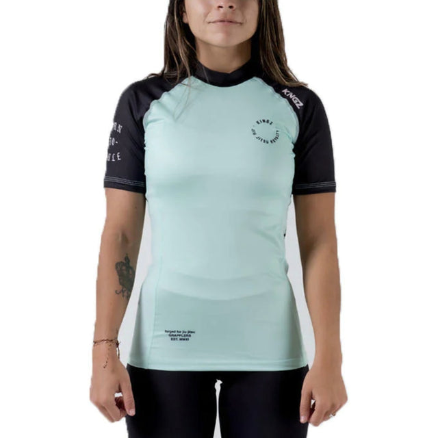 Teal Kingz Born To Rule Ladies Short Sleeve Rash Guard