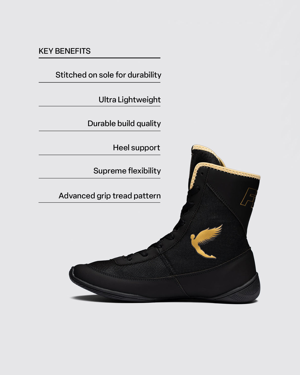 Fly Tempest Boxing Boots Black/Gold