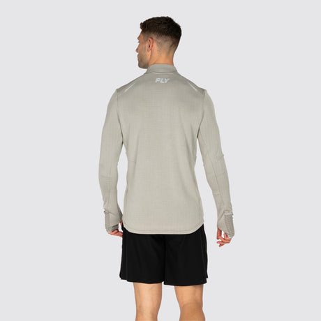 Fly Tempo 1/4 Zip Warm Weight Running Top Grey