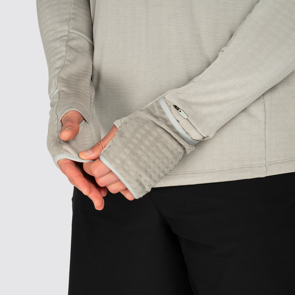 Fly Tempo 1/4 Zip Warm Weight Running Top Grey