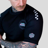 Roll suprême le finisseur à manches courtes éruption cutanée noir / blanc