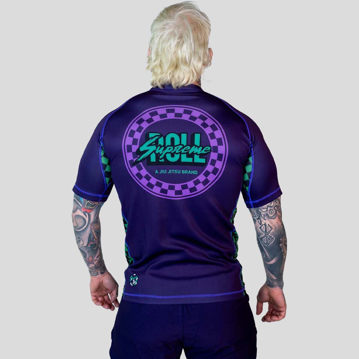 Finishers Rash Guard Roll Supreme The Finisher Short Sleeve Rash Guard Purple/Green from ...