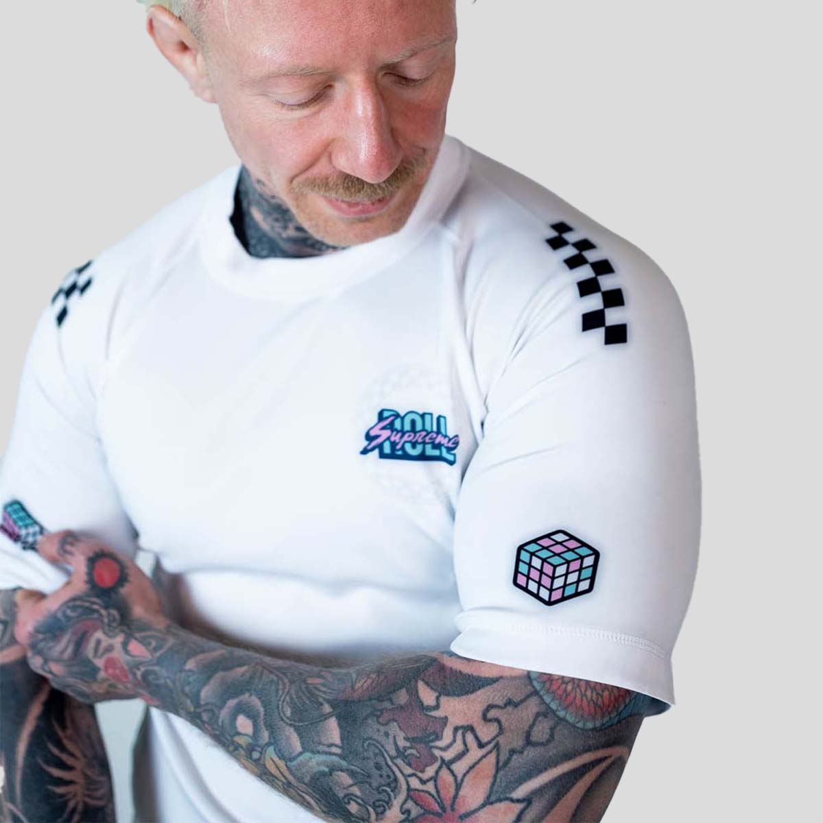 Finishers Rash Guard Roll Supreme The Finisher Short Sleeve Rash Guard White/Black from ...