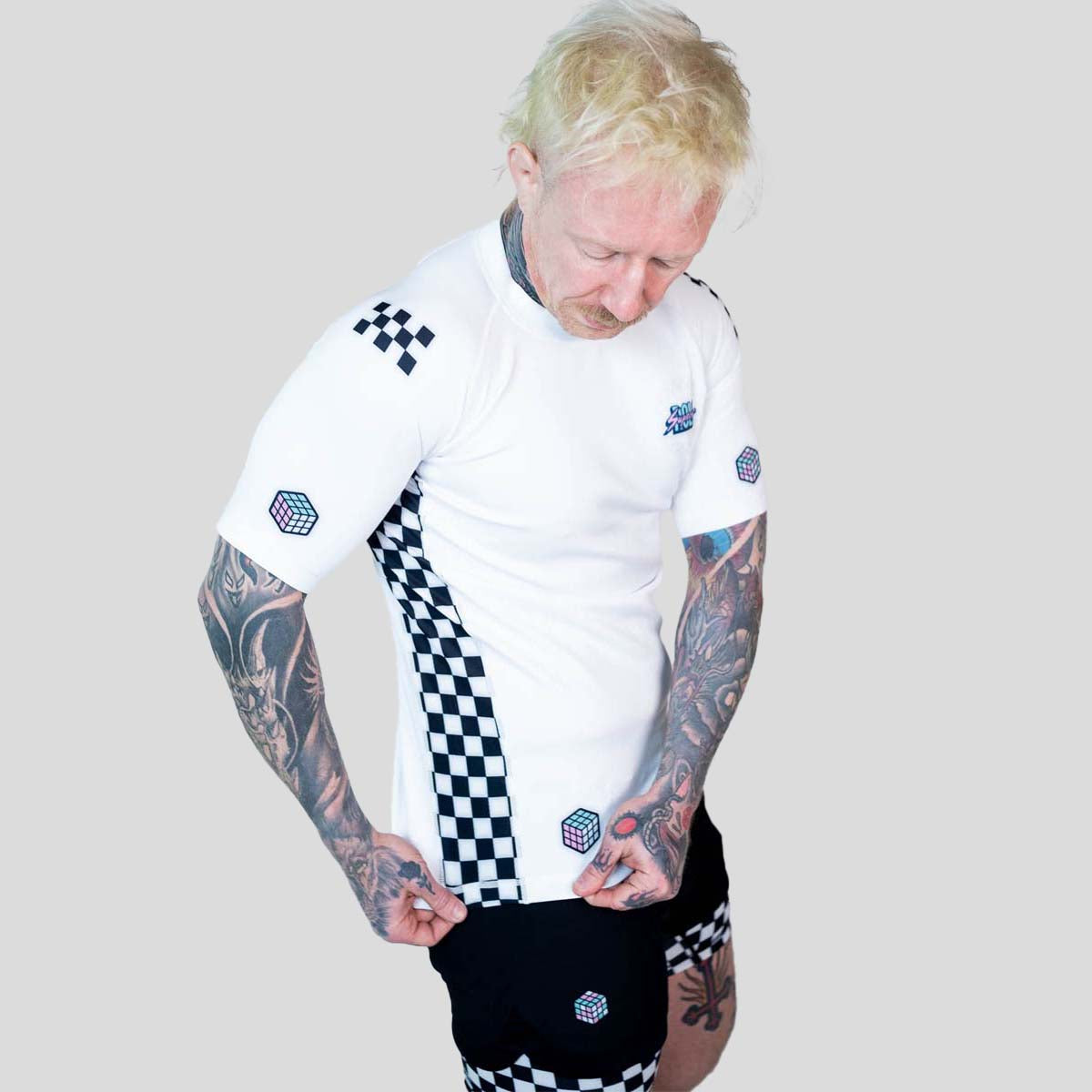 Finishers Rash Guard Roll Supreme The Finisher Short Sleeve Rash Guard White/Black from ...