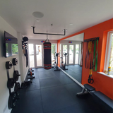 Sprung 20mm PRO Rubber Gym Floor Tiles - Smooth Top - Black