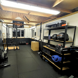 Sprung 20mm PRO Rubber Gym Floor Tiles - Smooth Top - Black