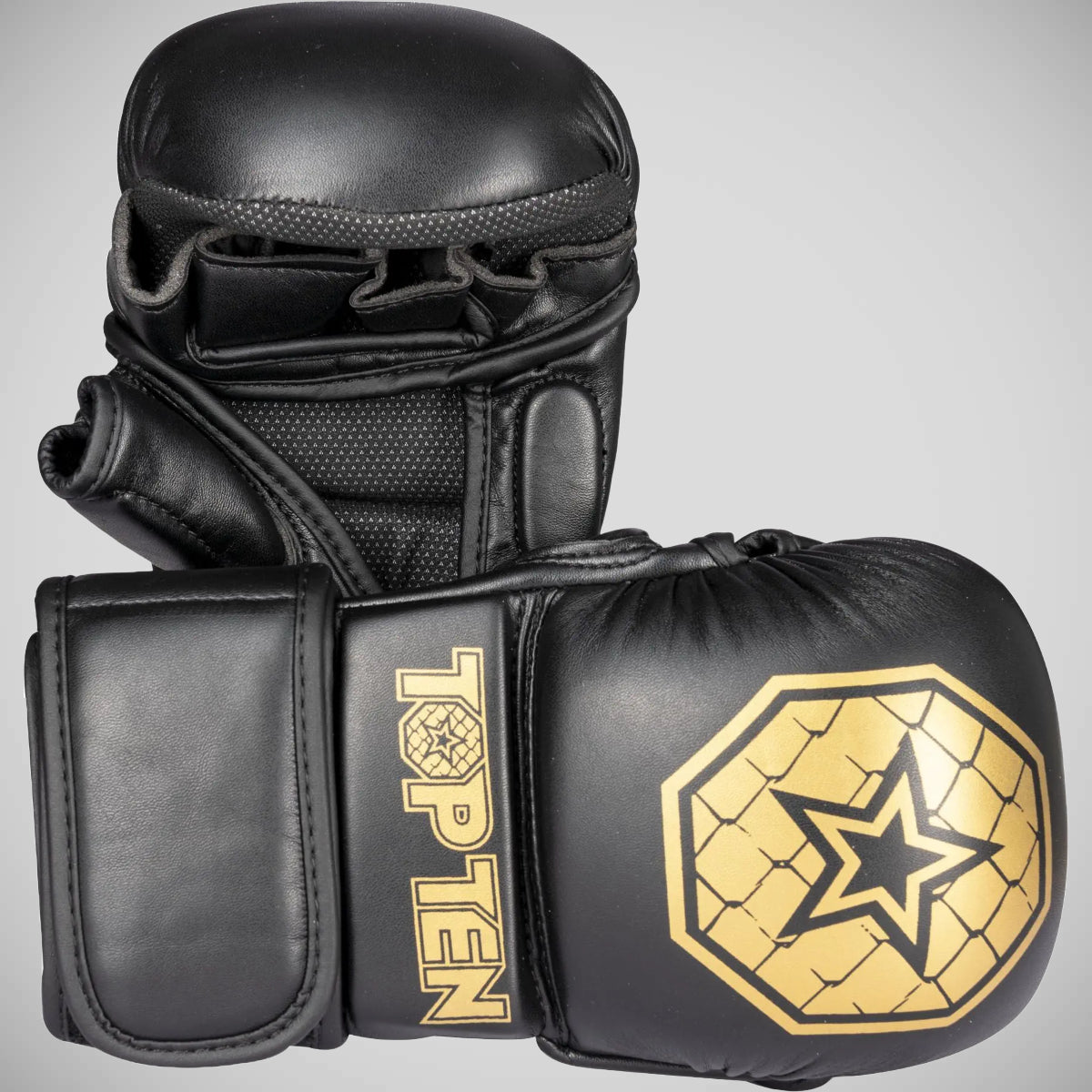 Top Ten Contender MMA Sparring Gloves Black/Gold from Made4Fighters