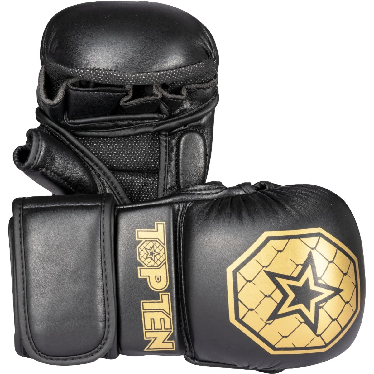 Top Ten Contender MMA Sparring Gloves Black/Gold from Made4Fighters