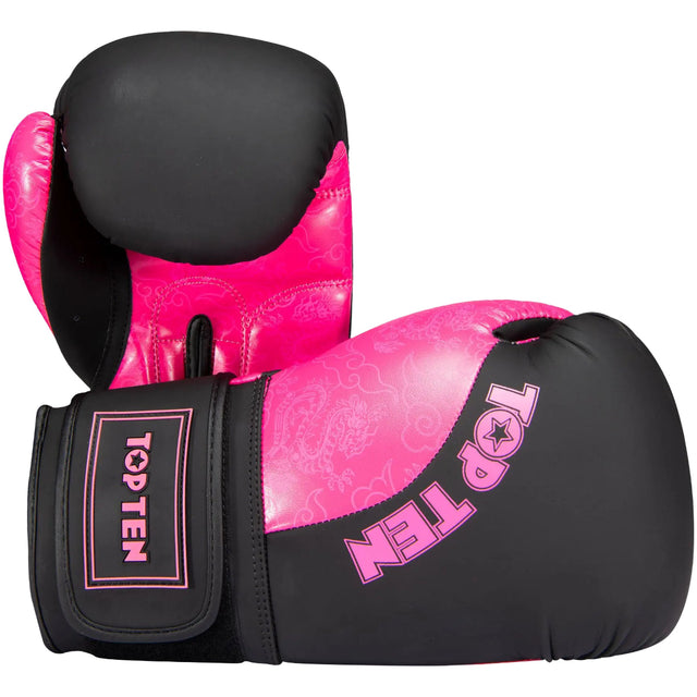 Top Ten Dragon Boxing Gloves Black/Pink