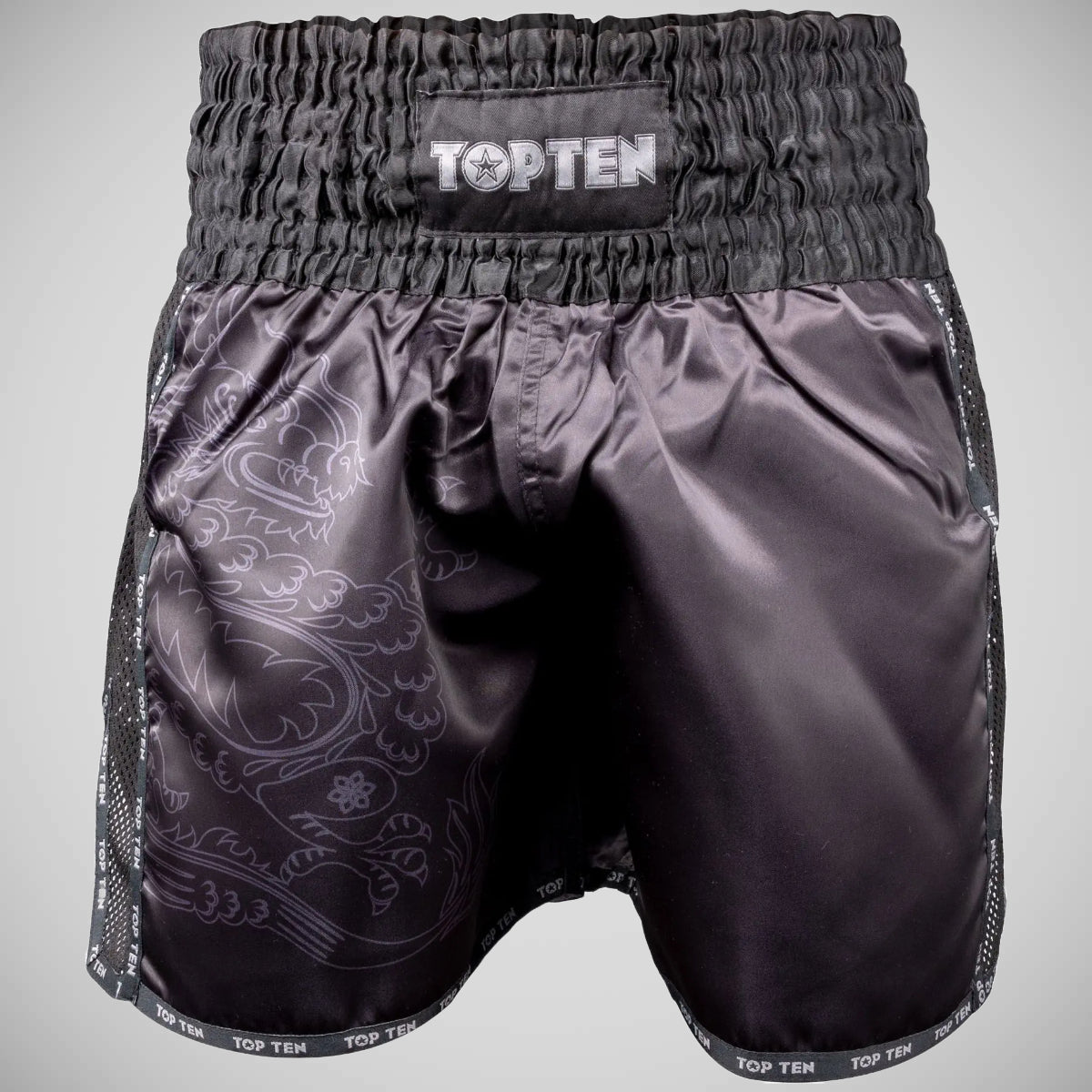 Top Ten Shorts de kickboxing de dragão preto/preto