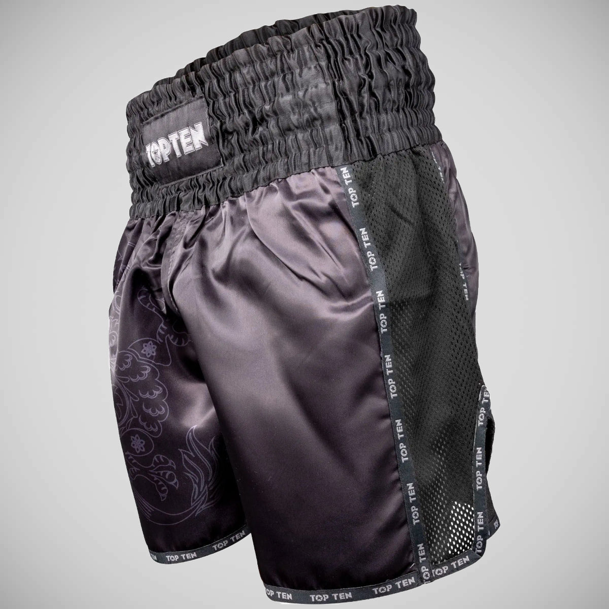 Top Ten Shorts de kickboxing de dragão preto/preto