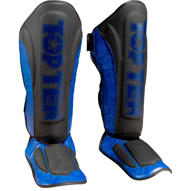 Top Ten Dragon Shin and Instep Guard Black/Blue