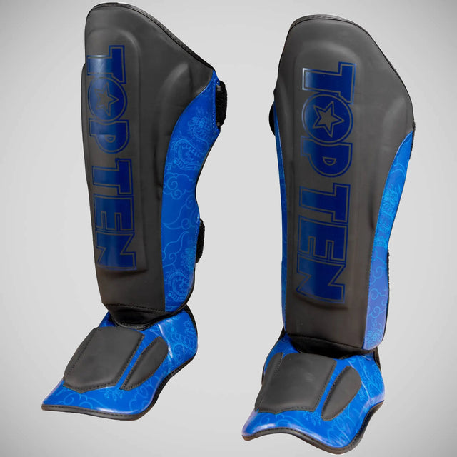 Top Ten Dragon Shin and Instep Guard Black/Blue