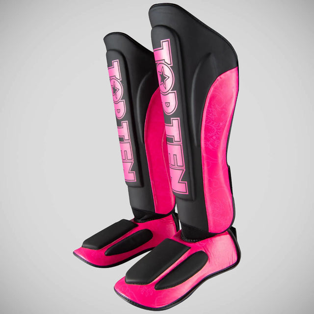 Top Ten Dragon Shin and Instep Guard Black/Pink