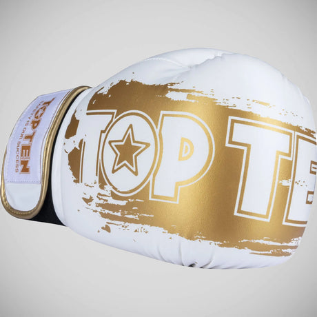 Top Ten Power Ink Golden Star Boxing Gloves White/Gold   