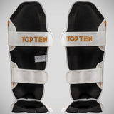 Top Ten Power Ink Golden Star Shin/Instep Guards White/Gold