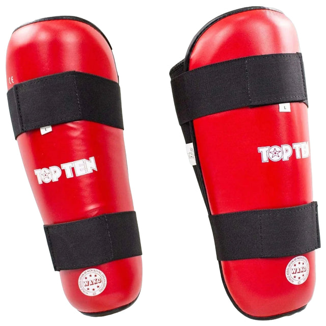 Top Ten WAKO Shin Guards Red