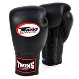 Twins BGLL1 Lace-Up Boxing Gloves Black