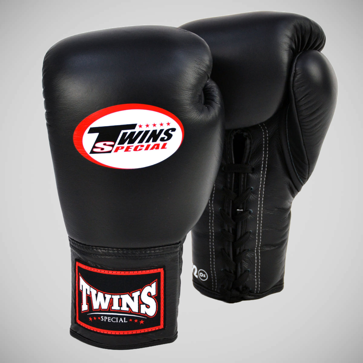 Twins BGLL1 Lace-Up Boxing Gloves Black