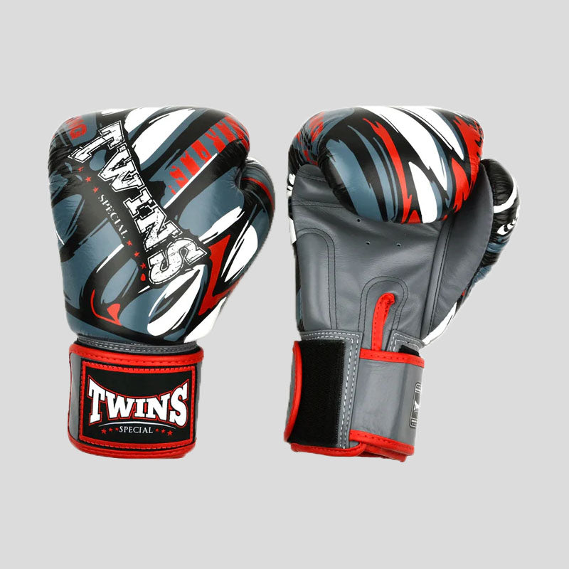 Twins FBGVL4-55 Demon Boxing Gloves Grey/Red