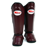 Twins SGS10 Double Padded Shin Pads Maroon/Black